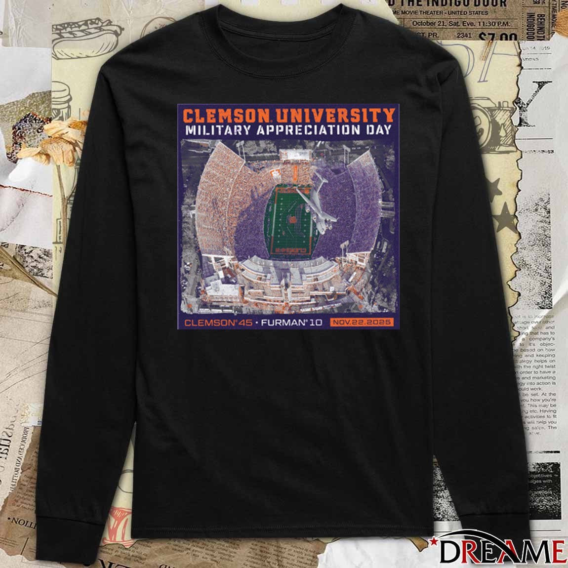 2025 Clemson University Military Appreciation Day Clemson 45 Furman 10 Nov 22 2025 Poster t-shirt