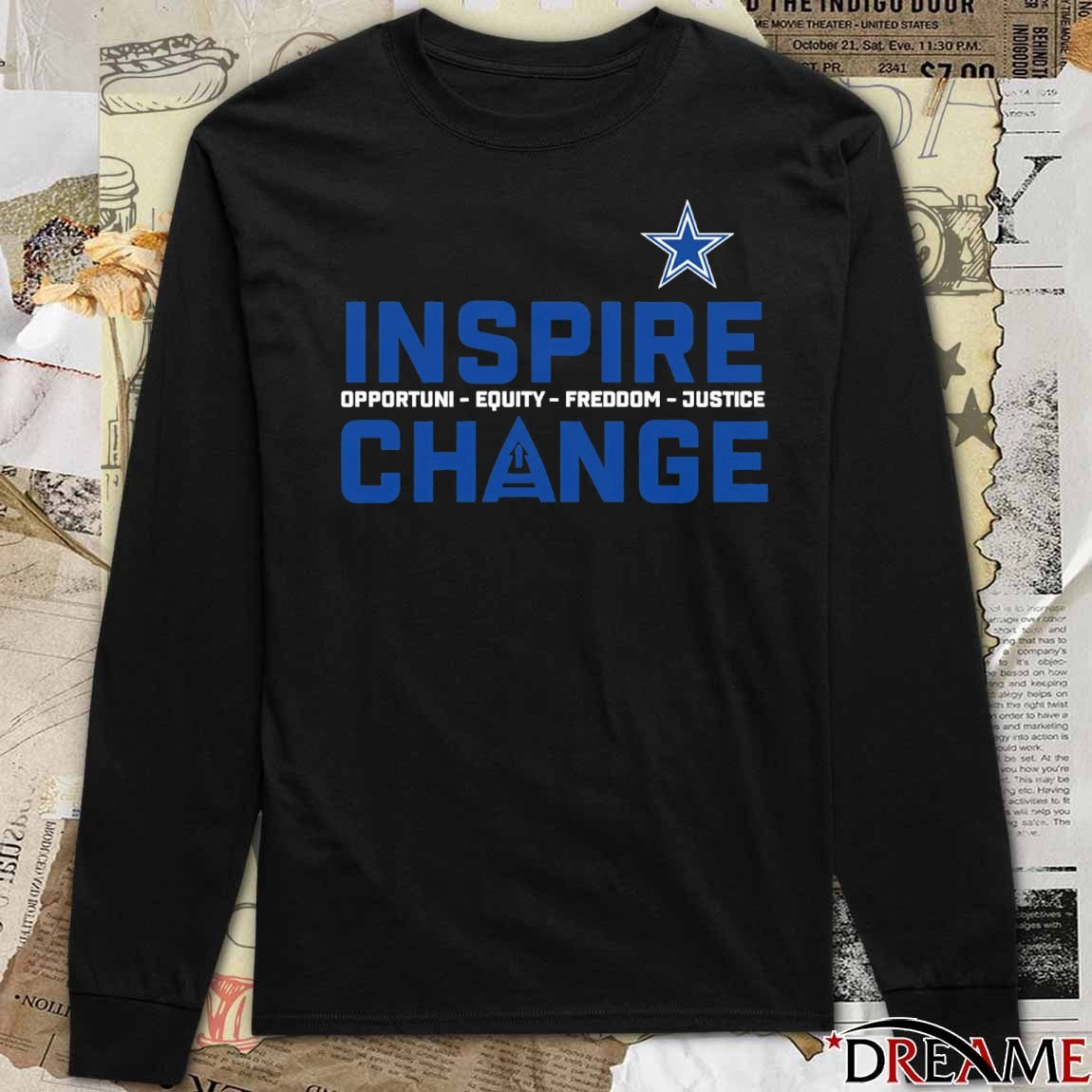 2025 Dallas Cowboys Inspire Change Opportunity Equity Freedom Justice t-shirt