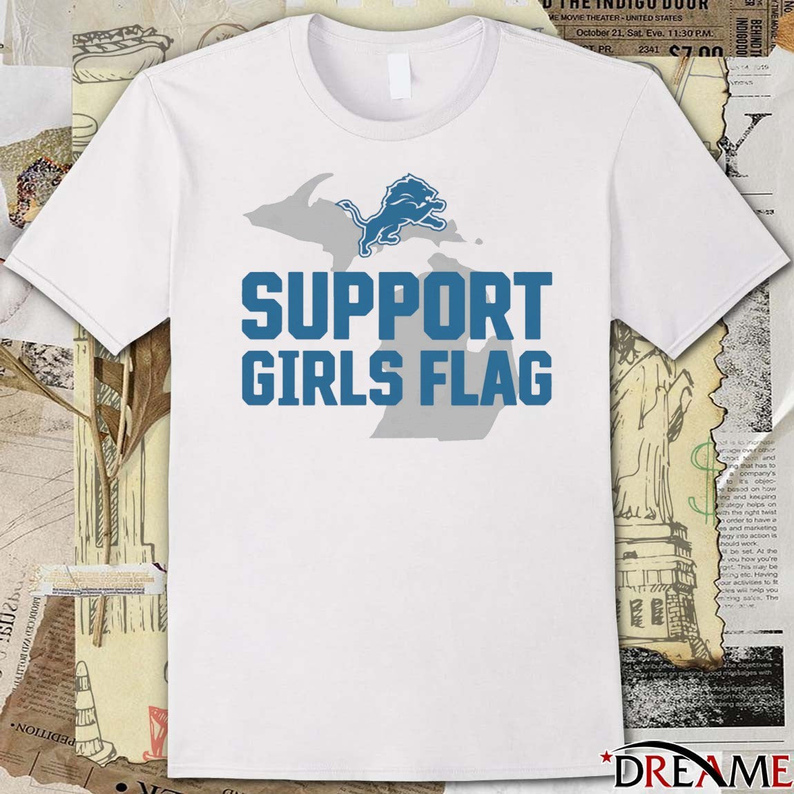 2025 Detroit Lions Players Support Girls Flag t-shirt