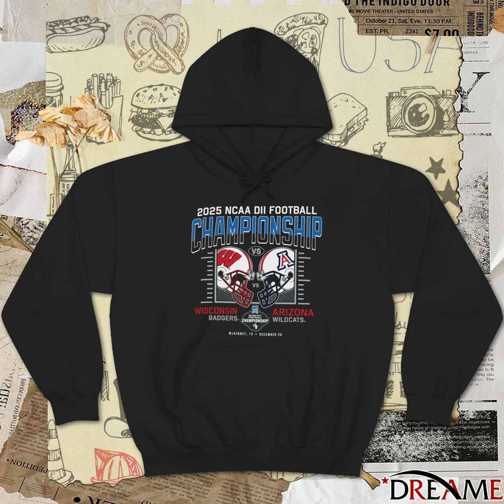 2025 Division II Football Championship Wisconsin Badgers vs Arizona Wildcats Mckinney TX December 20 t-shirt