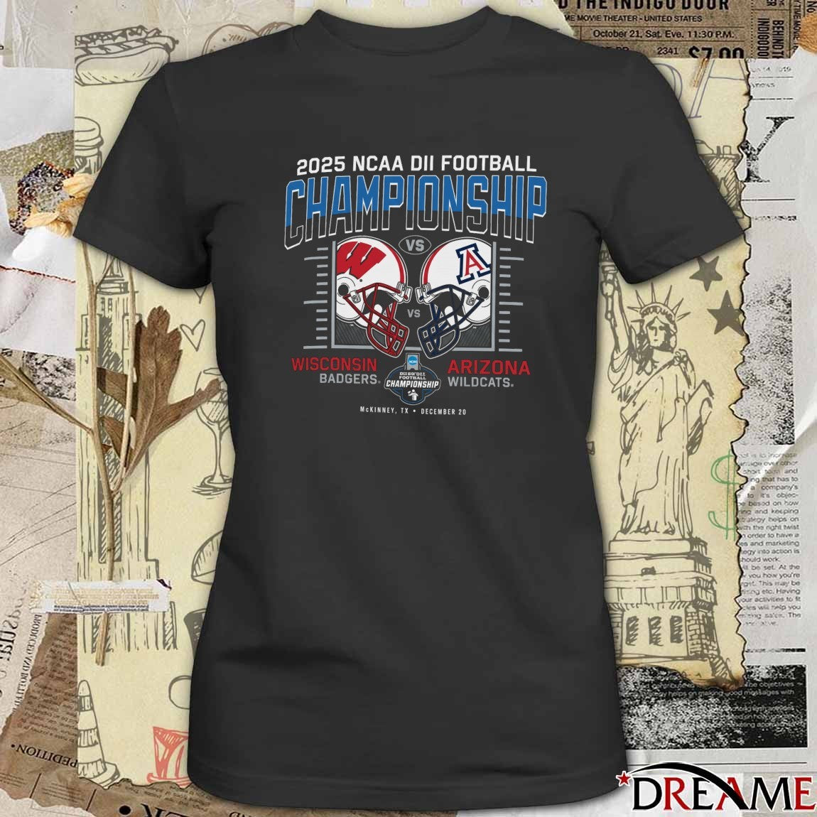 2025 Division II Football Championship Wisconsin Badgers vs Arizona Wildcats Mckinney TX December 20 t-shirt