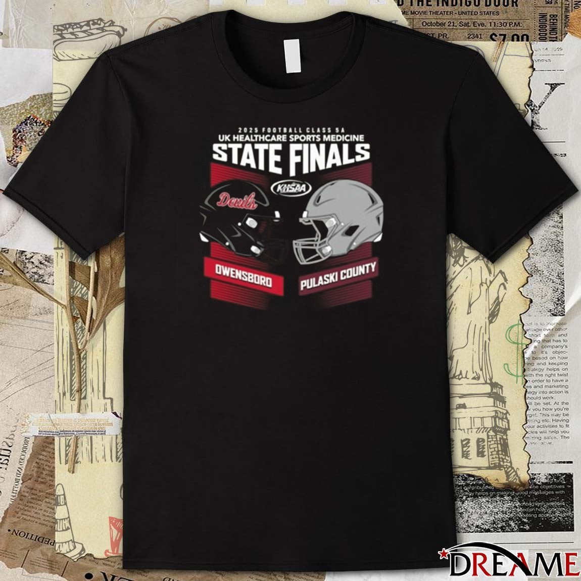 2025 Football Class 5A KHSAA UK Healthcare Sports Medicine State Finals Owensboro Vs Pulaski Count Helmets t-shirt