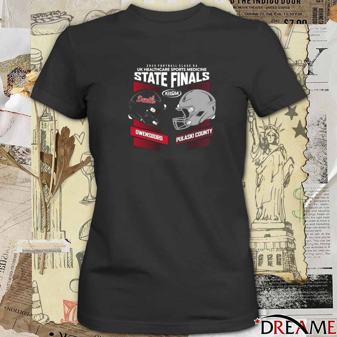 2025 Football Class 5A KHSAA UK Healthcare Sports Medicine State Finals Owensboro Vs Pulaski Count Helmets t-shirt