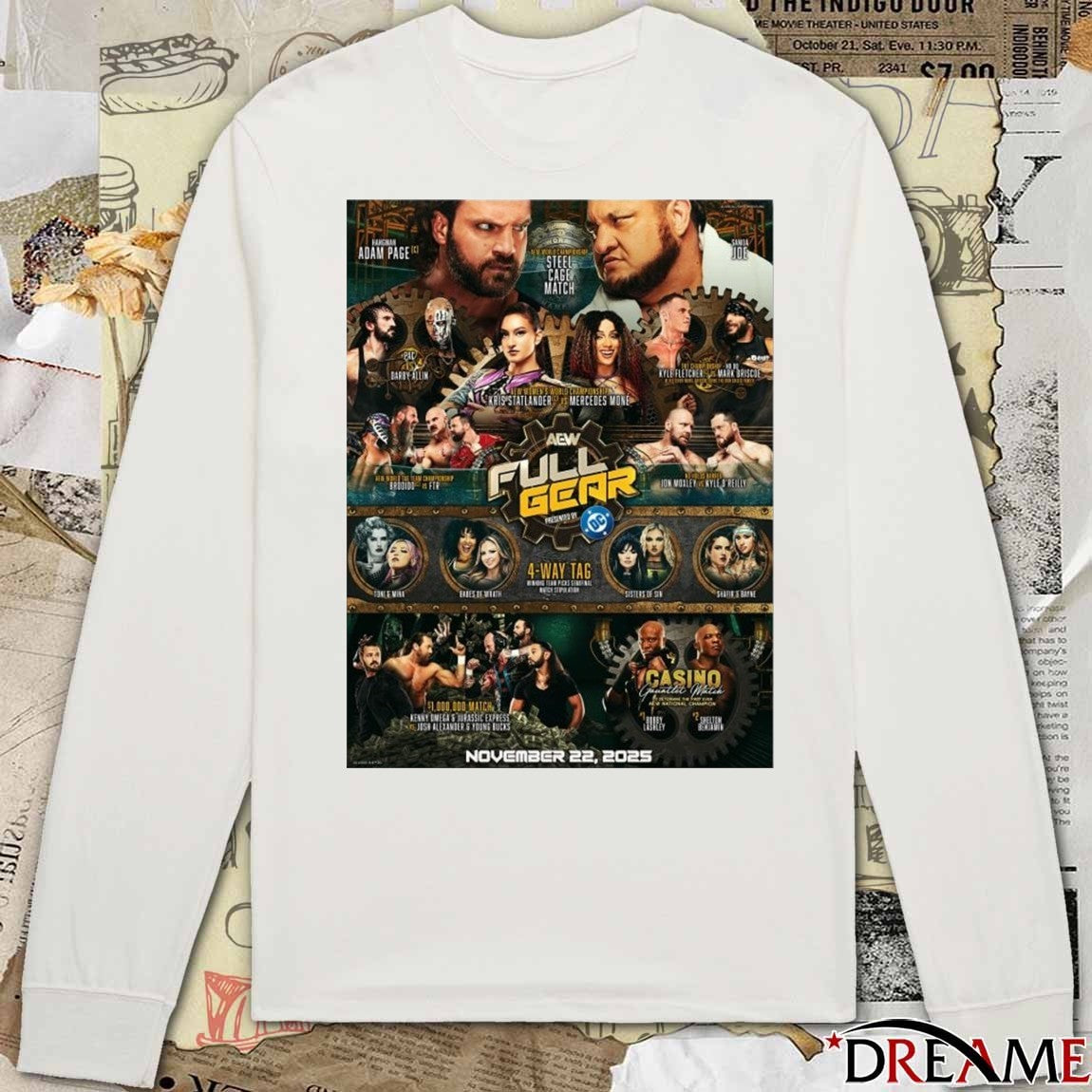 2025 Happy Aew Full Gear Presented By DC Eve To All That Celebrate 4-Way Tag Poster t-shirt