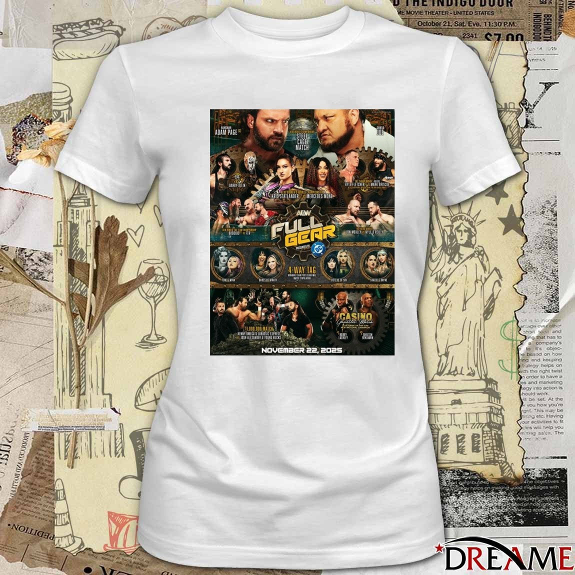 2025 Happy Aew Full Gear Presented By DC Eve To All That Celebrate 4-Way Tag Poster t-shirt