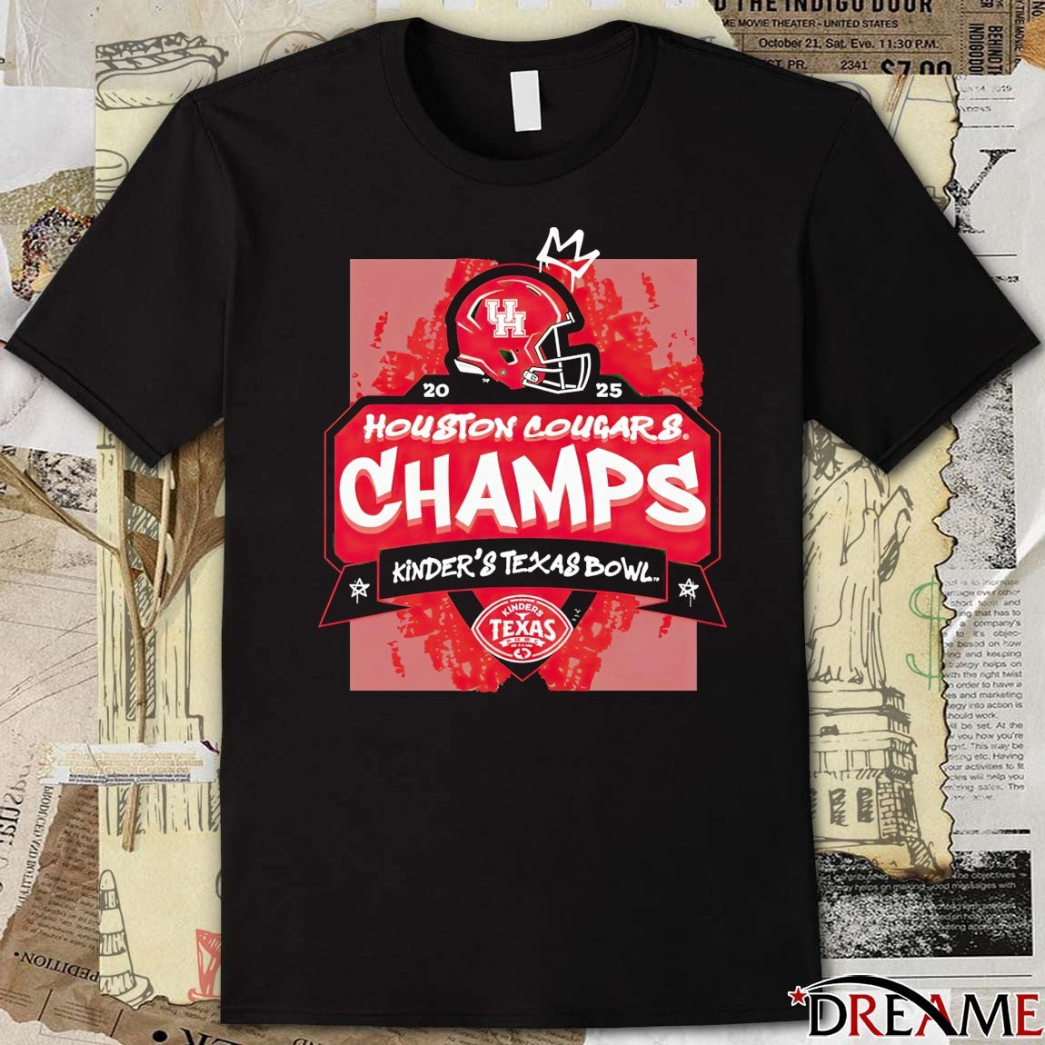 2025 Houston Cougars Kinder’s Texas Bowl Champions Helmets t-shirt