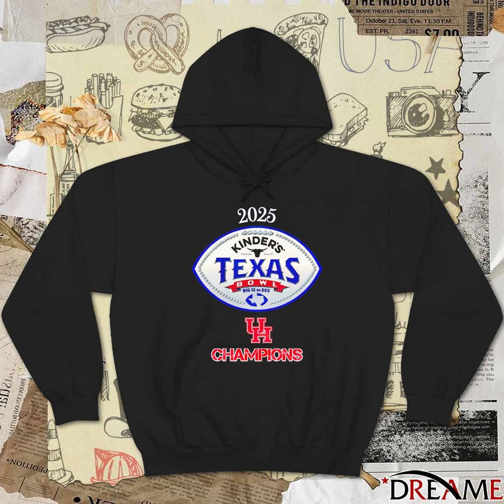 2025 Houston Cougars Kinder’s Texas Bowl Champions Logos t-shirt
