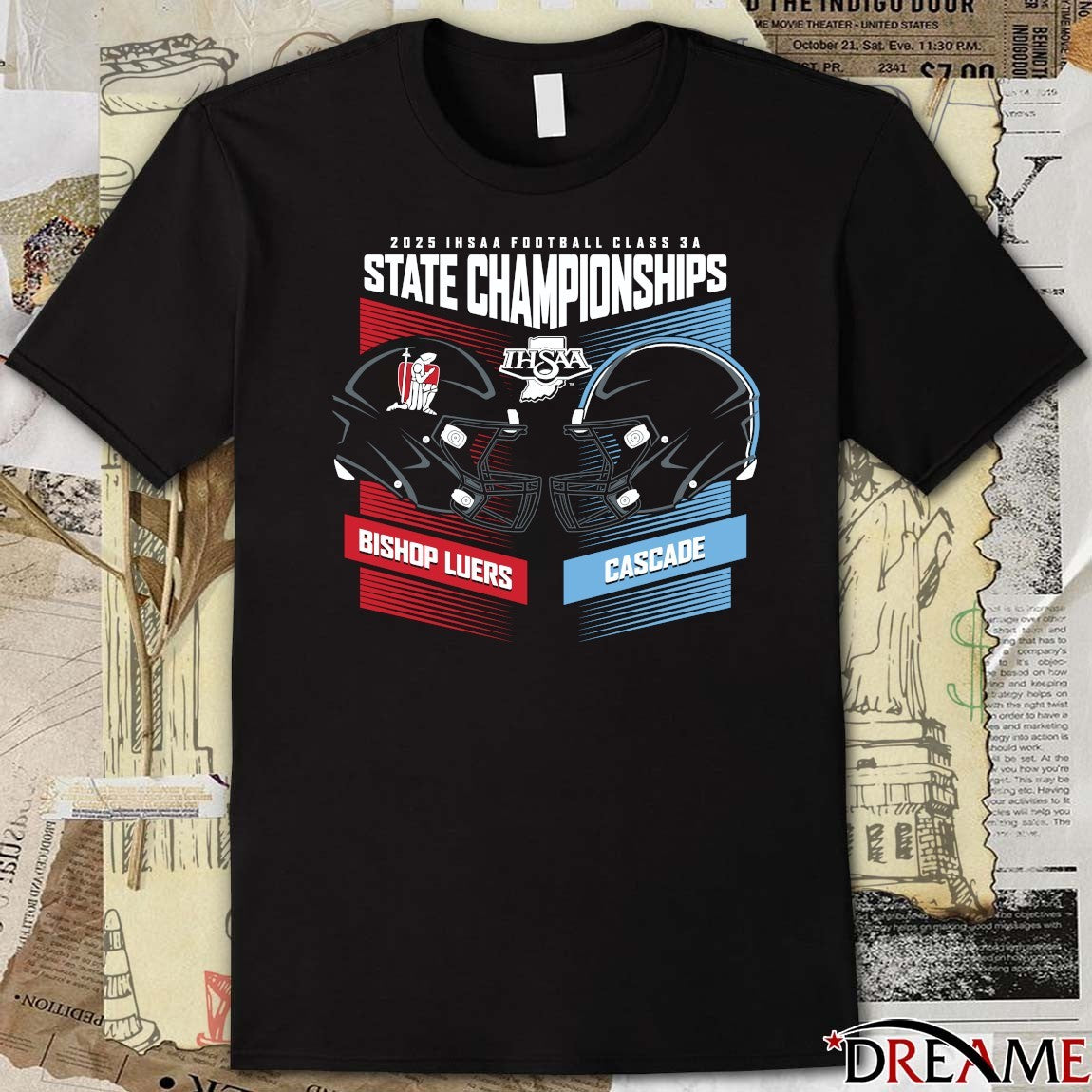 2025 IHSAA Football State Championships Bishop Luers vs Cascade High School Head To Head Class 5A t-shirt