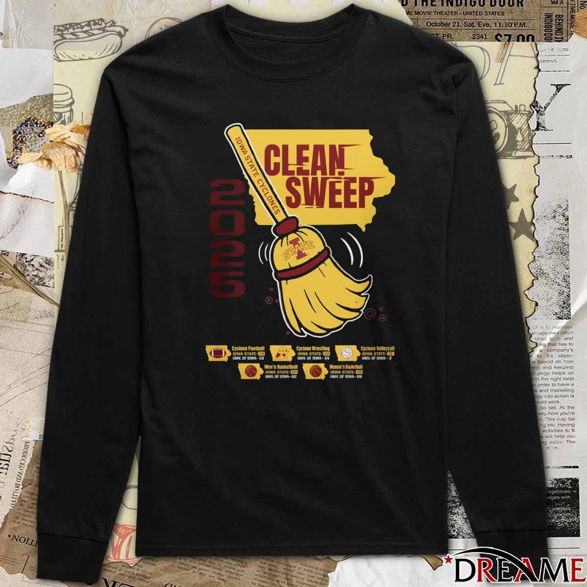 2025 Iowa State Cyclones Clean Sweep Won All Five Highlighted Matchups t-shirt