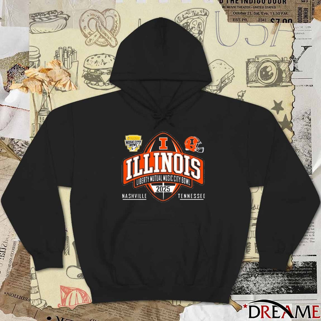 2025 Liberty Mutual Music City Bowl Illinois Nashville vs Tennessee Football December 30th t-shirt