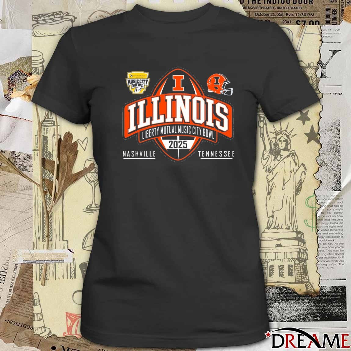 2025 Liberty Mutual Music City Bowl Illinois Nashville vs Tennessee Football December 30th t-shirt