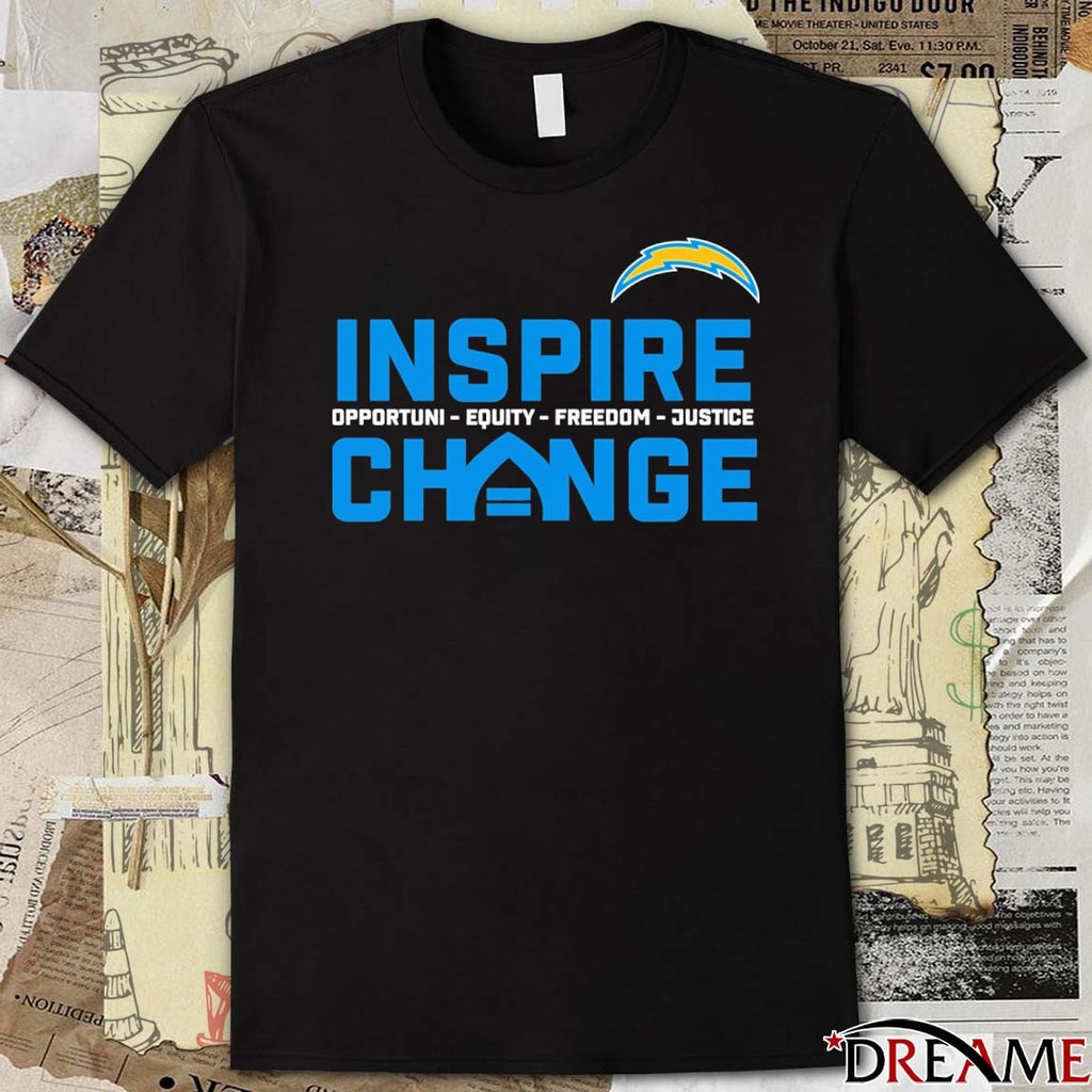 2025 Los Angeles Chargers Inspire Change Opportunity Equity Freedom Justice t-shirt