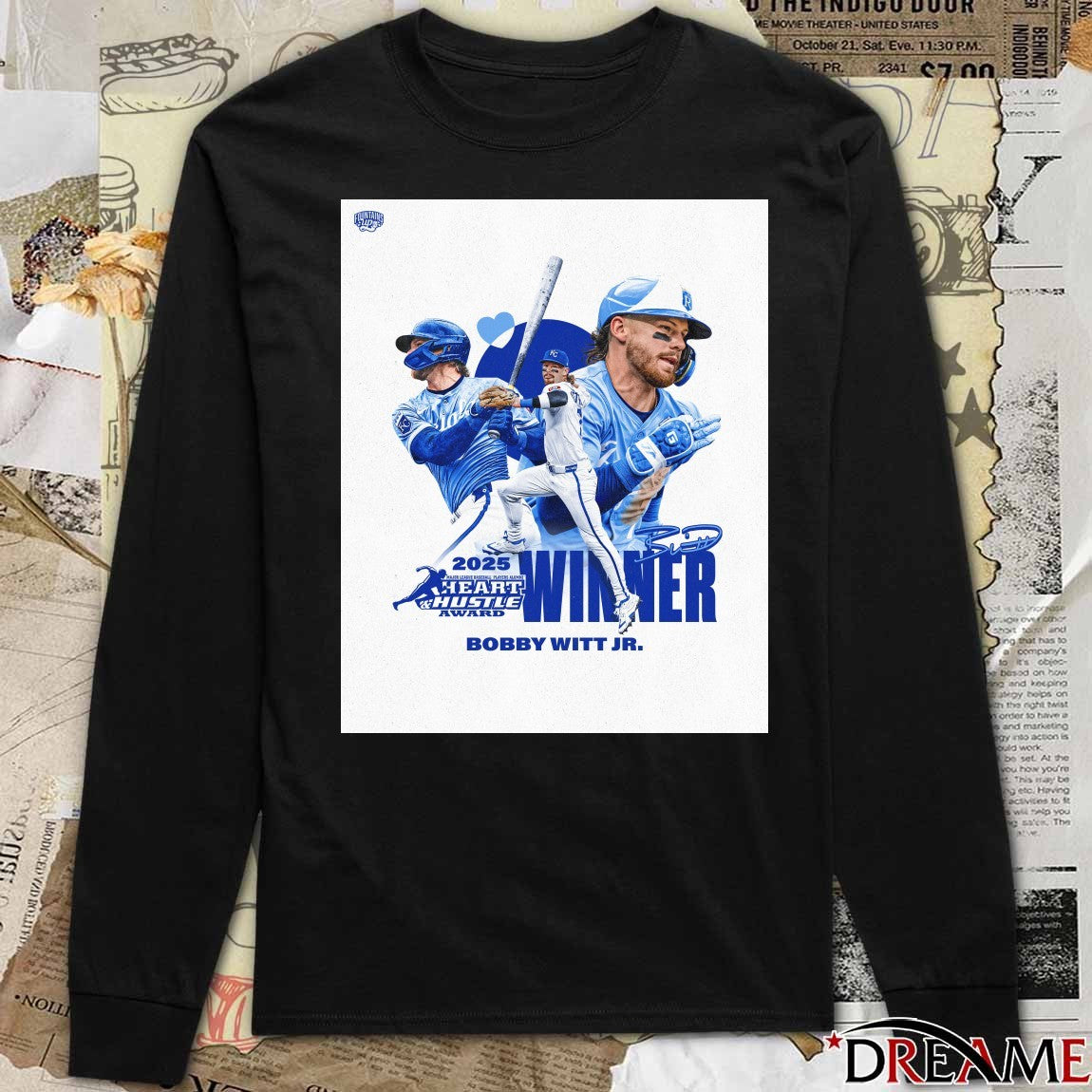 2025 MLB Heart And Hustle Award Bobby Witt JR Winner Kansas City Royals Signature Poster t-shirt
