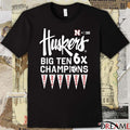 2025 Men’s Nebraska Cornhuskers Red Summit Sportswear Big Ten 6x Volleyball Champions t-shirt