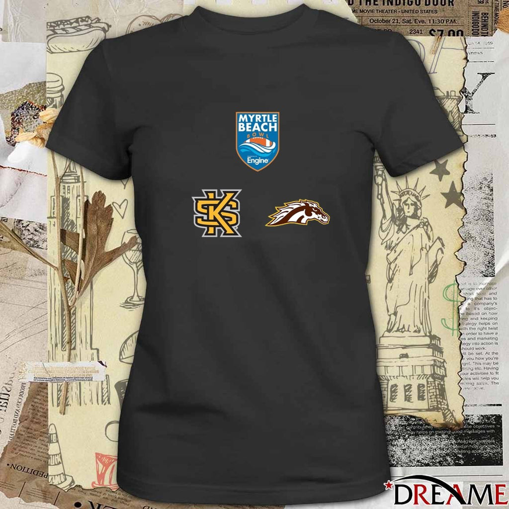 2025 Myrtle Beach Bowl Kennesaw State Owls Vs Western Michigan Broncos Dec 19 New Logos t-shirt
