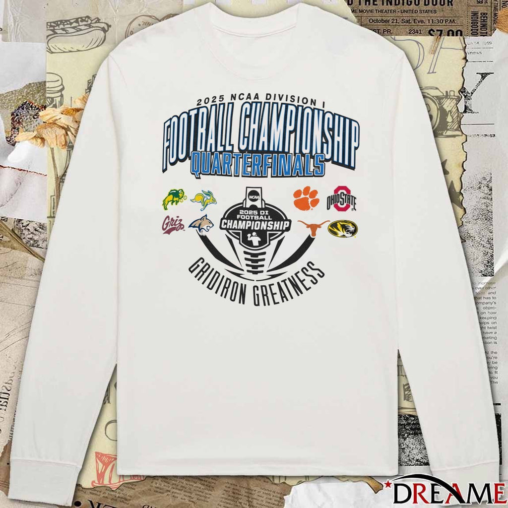 2025 NCAA Division I Football Championship Quarterfinals Gridiron Greatness t-shirt