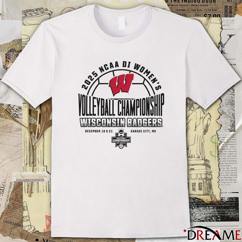 2025 NCAA Division I Kansas City Wisconsin Badgers 2025 Women’s Volleyball Championships December 18 21 t-shirt