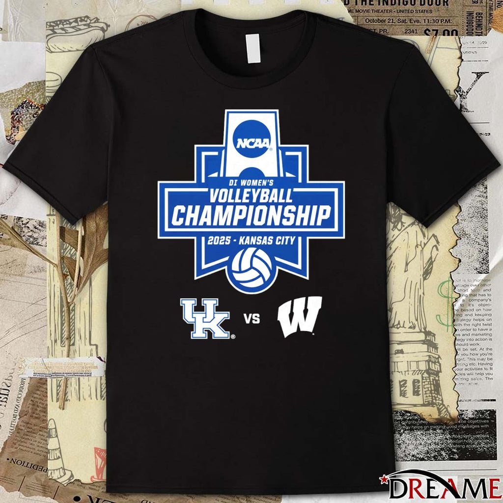 2025 NCAA Division I Women’s Volleyball Championship in Kansas City Kentucky Wildcats vs Wisconsin Badgers t-shirt