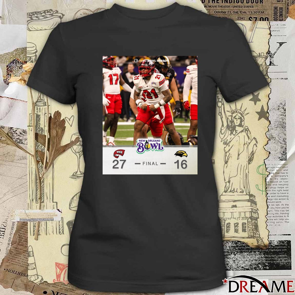 2025 New Orleans Bowl Western Kentucky Hilltoppers 27 – 26 Louisiana Ragin’ Cajuns Poster t-shirt