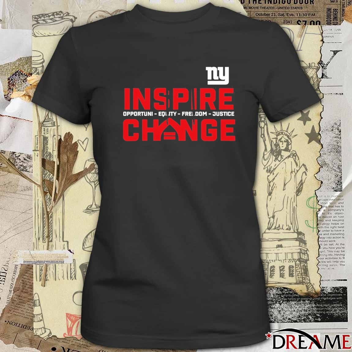 2025 New York Giants Inspire Change Opportunity Equity Freedom Justice t-shirt