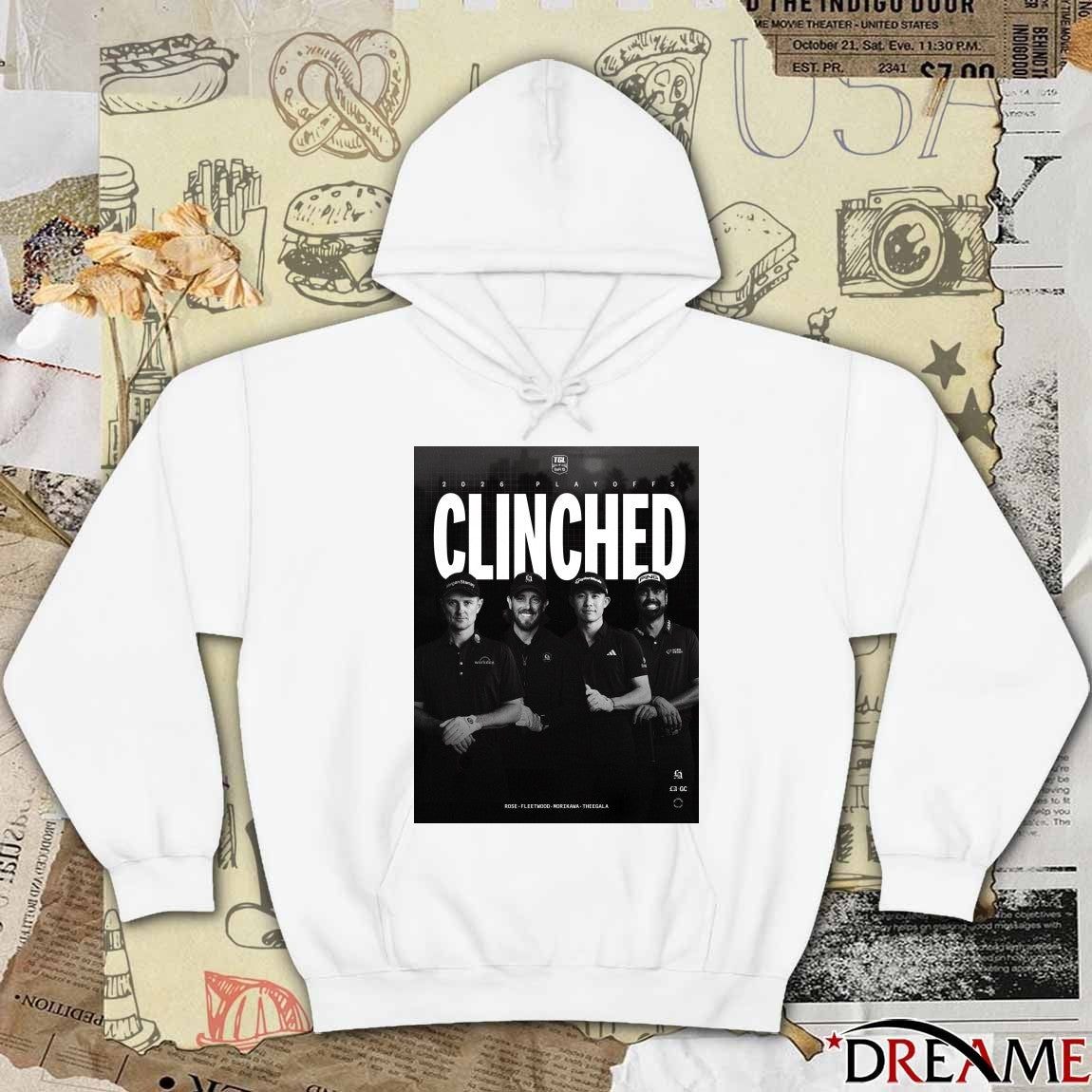 2025 Playoffs Clinched Rose Fleetwood Morikawa Theegala Poster t-shirt