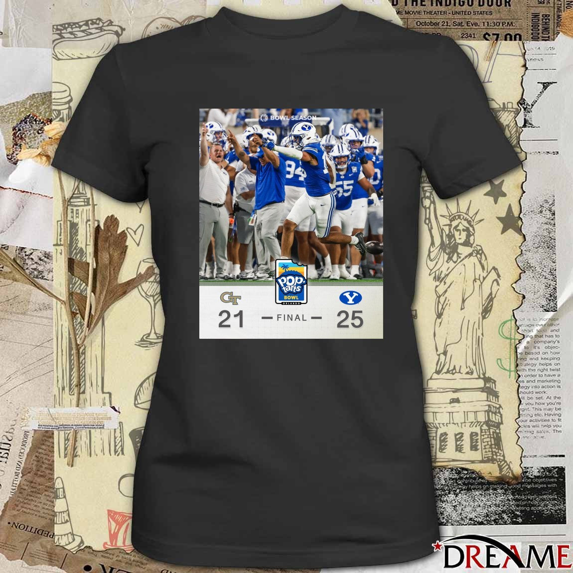 2025 Pop-Tarts Bowl BYU Cougars Vs Georgia Tech Yellow Jackets Final Score 25-21 Poster t-shirt