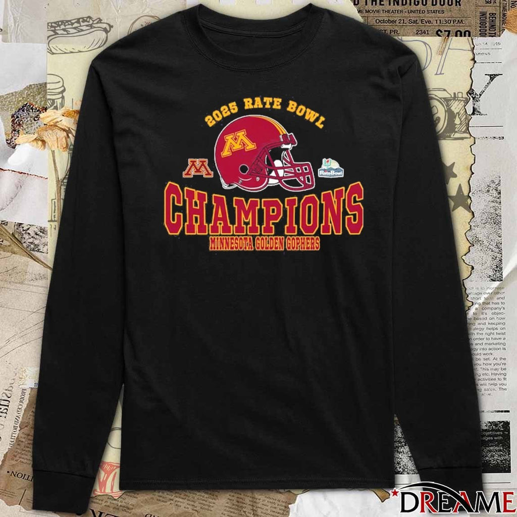 2025 Rate Bowl Champions Minnesota Golden Gophers Football Helmet t-shirt