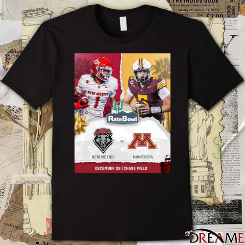 2025 Rate Bowl New Mexico Lobos Vs Minnesota Golden Gophers December 26 Poster t-shirt