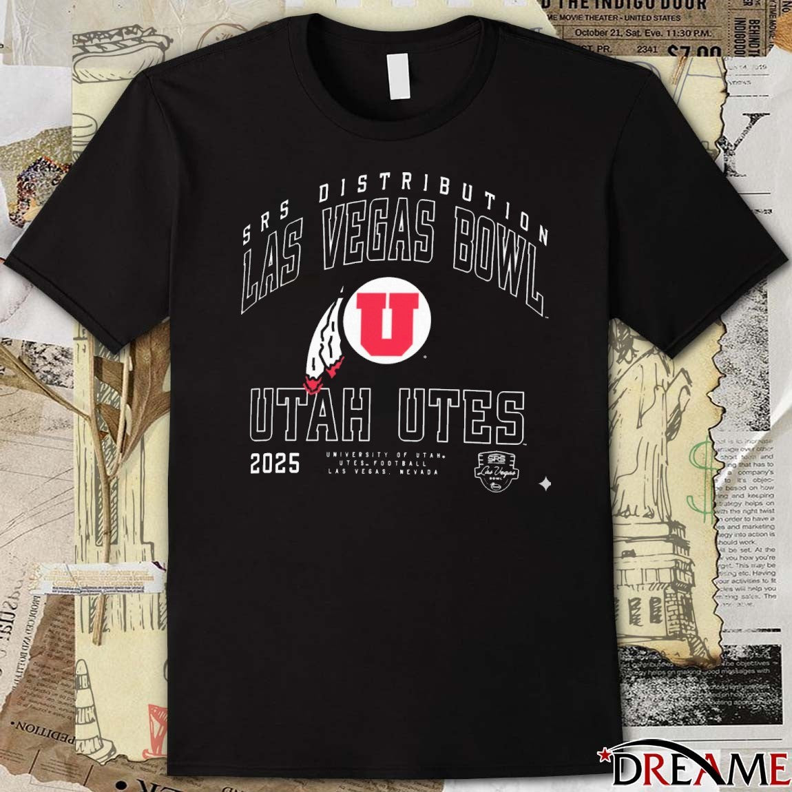 2025 SRS Distribution Las Vegas Bowl Utah Utes Arched Title t-shirt