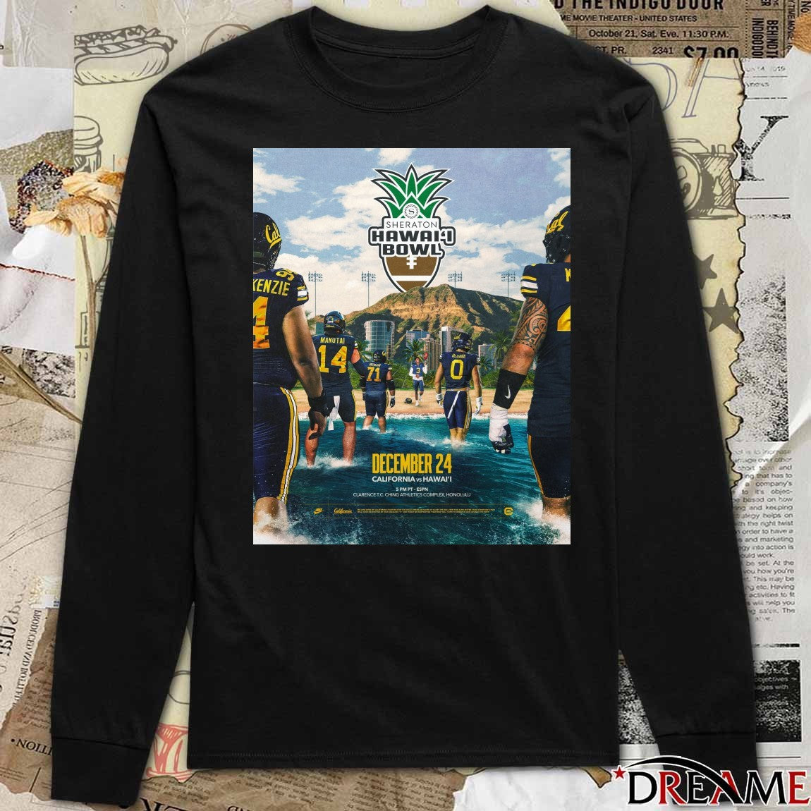 2025 Sheraton Hawai’i Bowl California Golden Bears Vs Hawai’i Rainbow Warriors December 24, 2025 Clarence T.C. Ching Athletics Complex Poster t-shirt