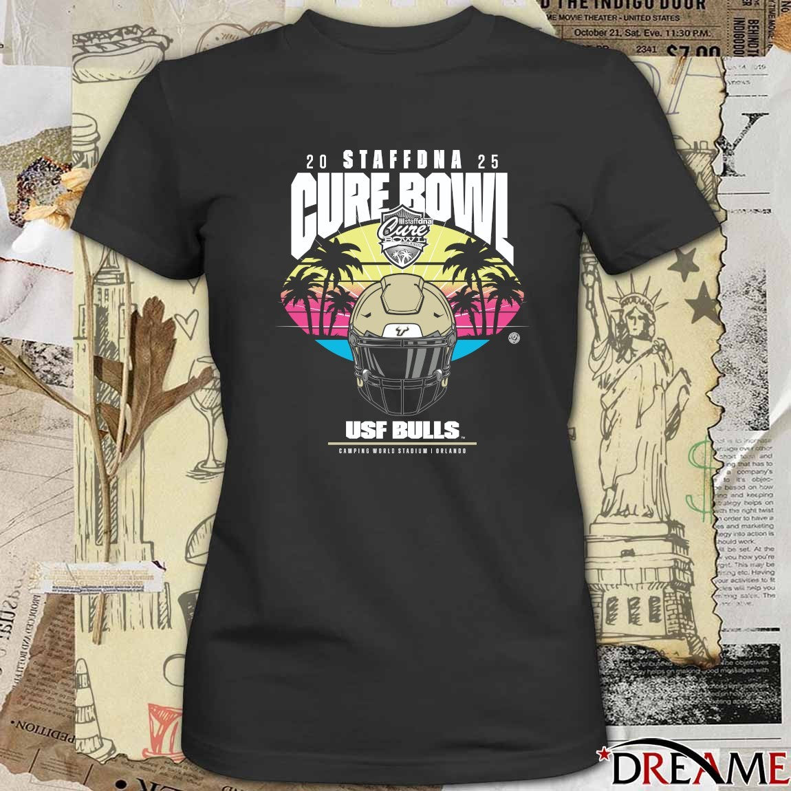 2025 Staffdna Cure Bowl USF Bulls Camping World Stadium Orlando t-shirt