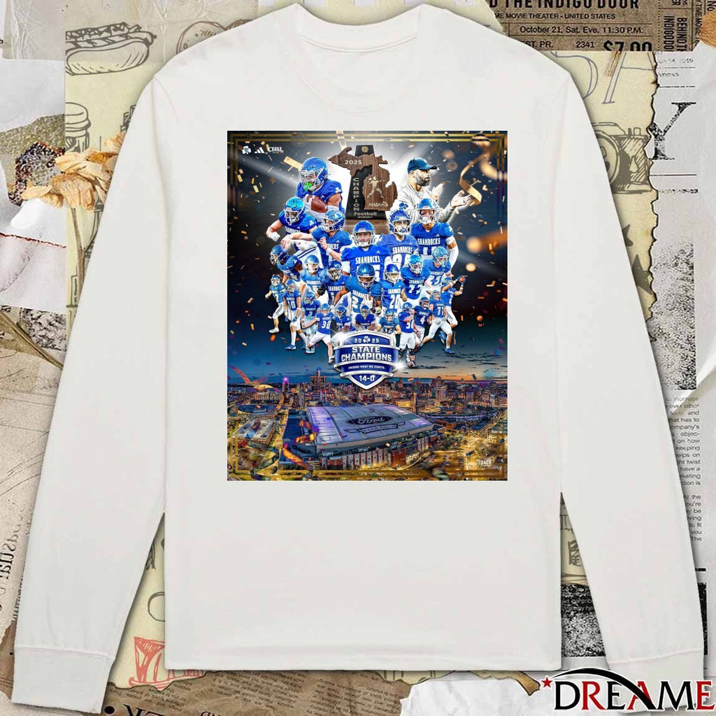 2025 State Champions Finished What We Started 14 – 0 Detroit Catholic Central Football Poster t-shirt