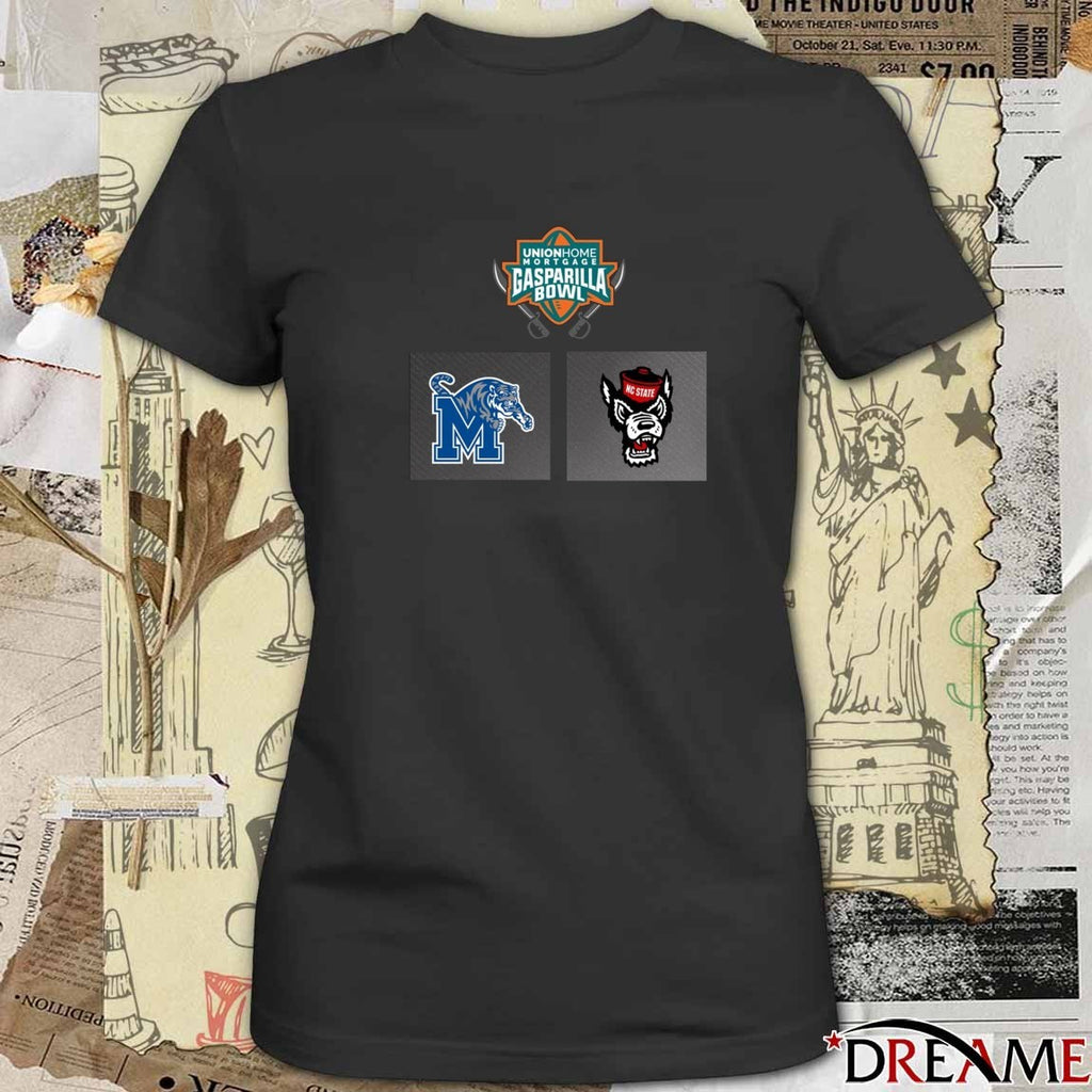 2025 Union Home Mortgage Gasparilla Bowl Memphis Tigers Vs NC State Wolfpack Dec 19 New Logos t-shirt