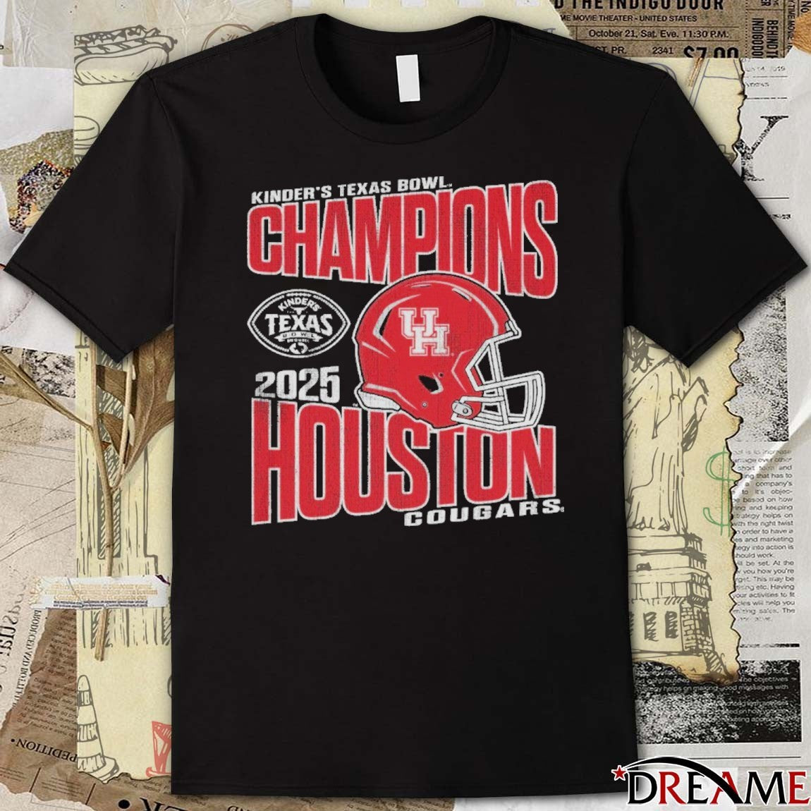 2025 University of Houston Cougars Football Texas Bowl Champions Vintage t-shirt