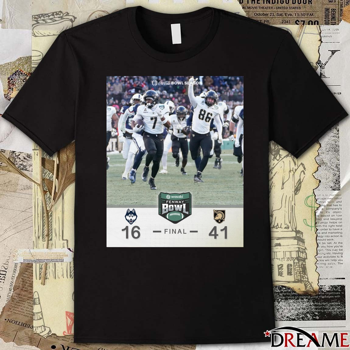 2025 Wasabi Fenway Bowl UConn Huskies Vs Army Black Knights final score 41-16 Poster t-shirt