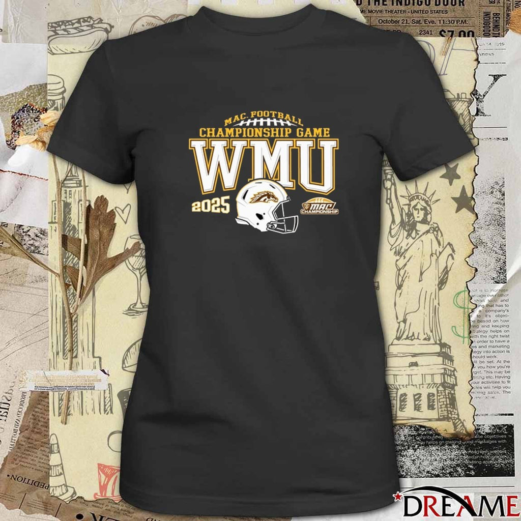 2025 Western Michigan Broncos Brown MAC Football Championship Game Bound t-shirt