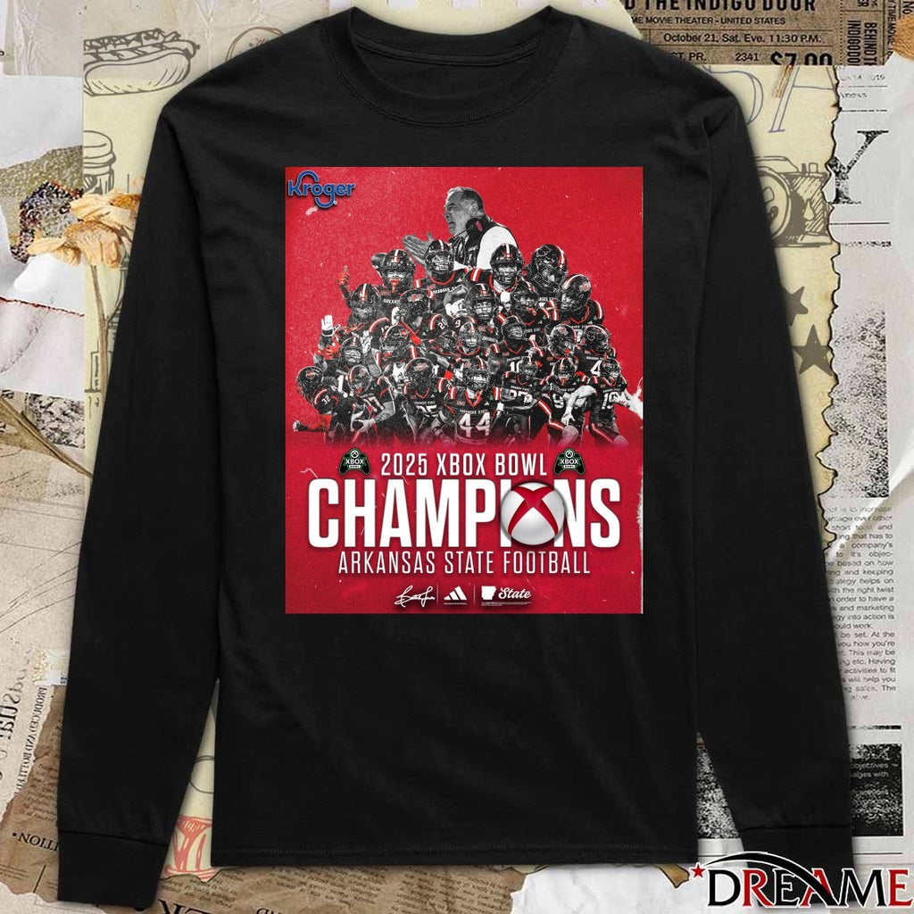 2025 Xbox Bowl Champpions Arkansas State Football Signature Poster t-shirt