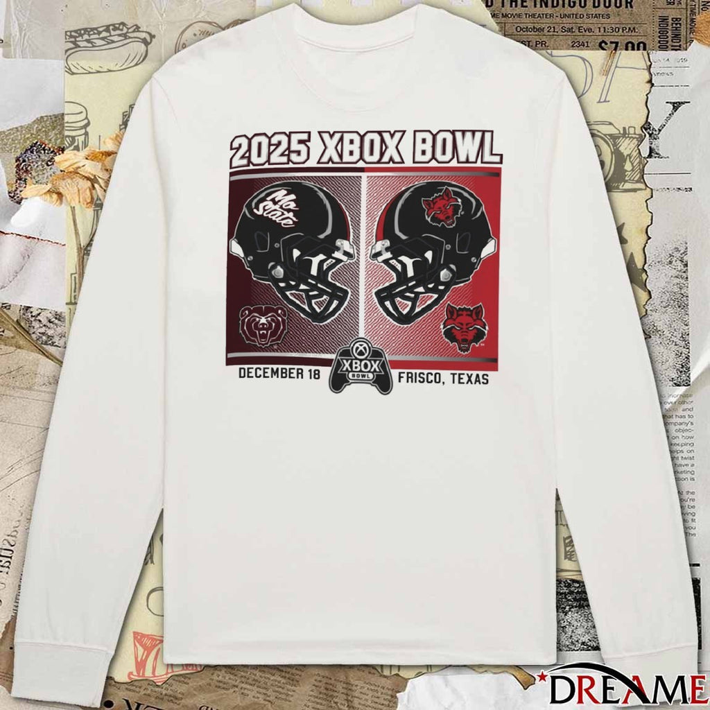2025 Xbox Bowl Missouri State Vs Arkansas State December 18 Frisco TX Helmets t-shirt