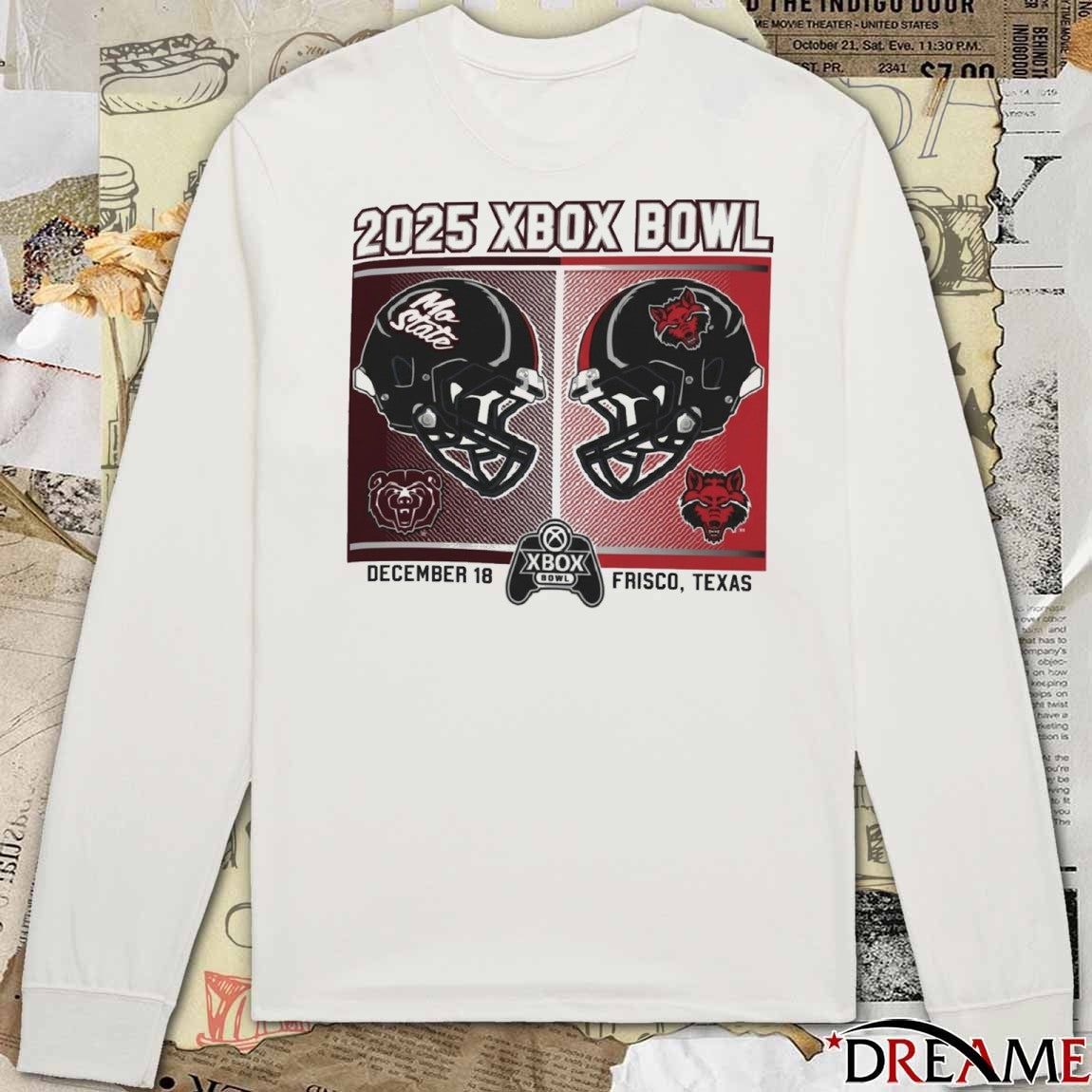 2025 Xbox Bowl Missouri State Vs Arkansas State December 18 Frisco TX Helmets t-shirt