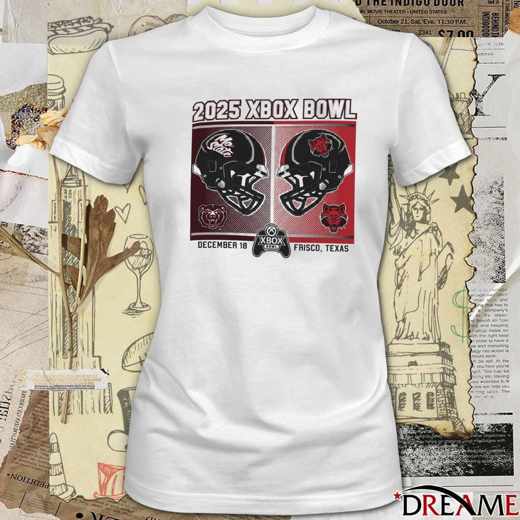 2025 Xbox Bowl Missouri State Vs Arkansas State December 18 Frisco TX Helmets t-shirt