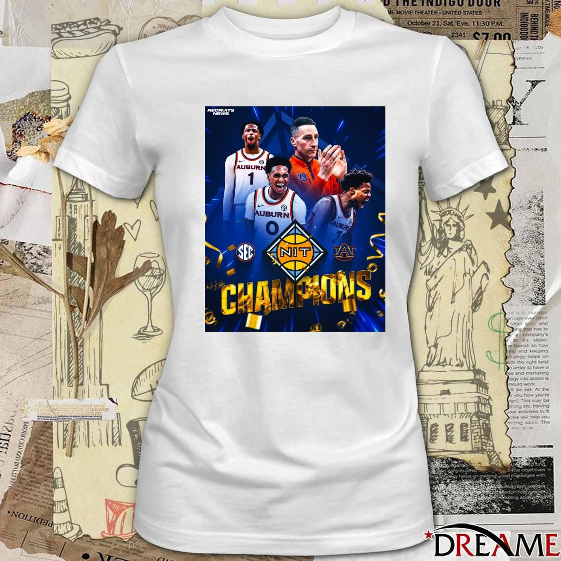 2026 Auburn Tigers Wins The NIT Championship College Basketball Report Poster t-shirt