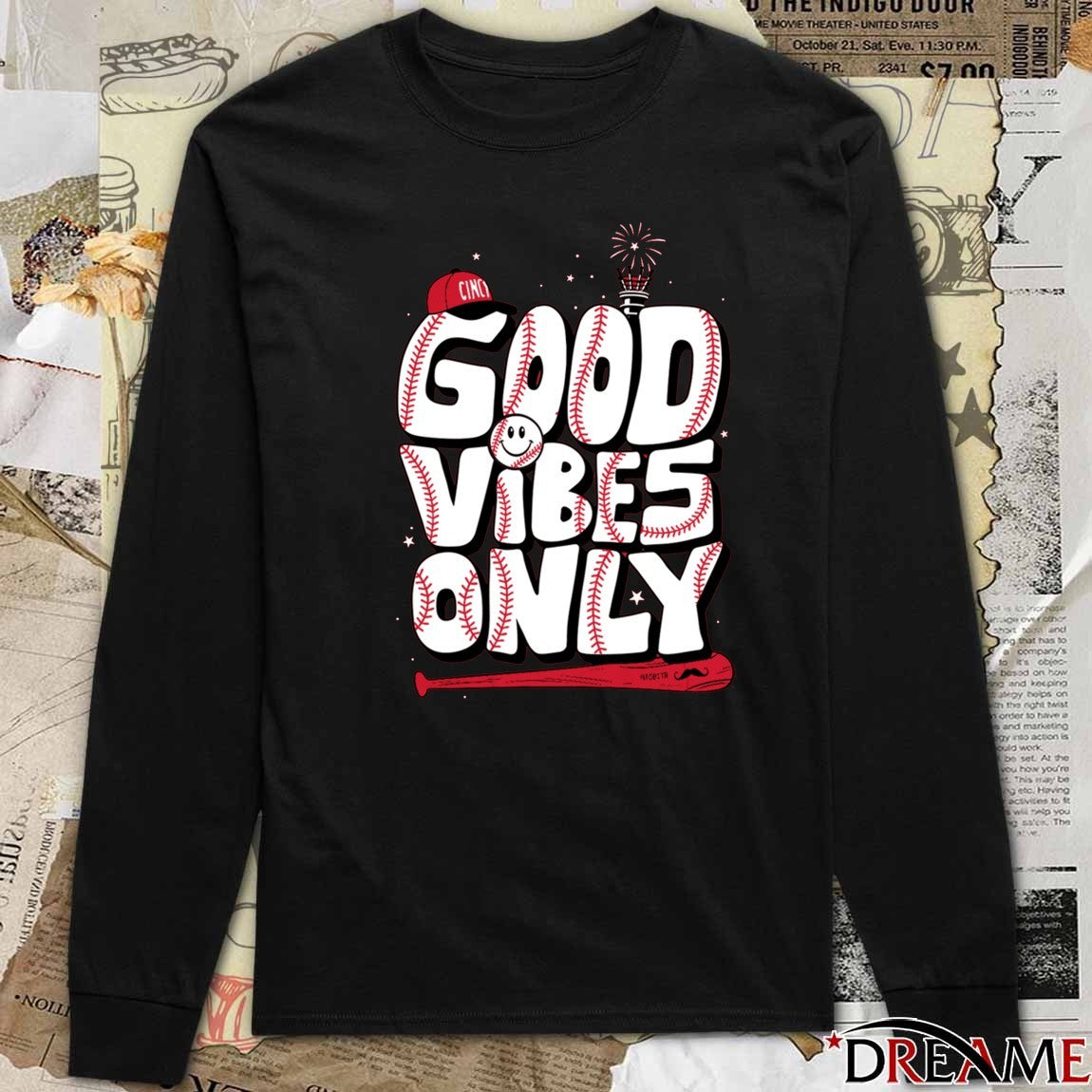 2026 Good Vibes Only Cincinnati Baseball t-shirt