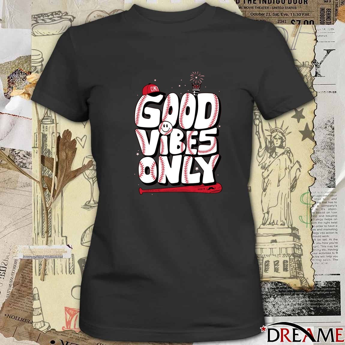 2026 Good Vibes Only Cincinnati Baseball t-shirt