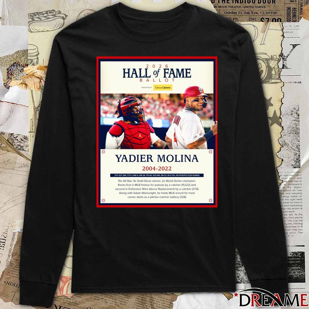 2026 Hall Of Fame Ballot Yadier Molina 2004-2022 Poster t-shirt