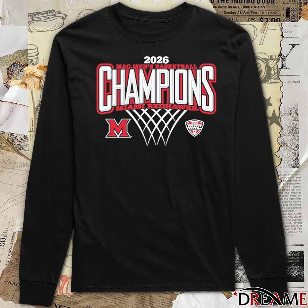 2026 MAC Men’s Basketball Regular Season Champions Miami RedHawks Black t-shirt