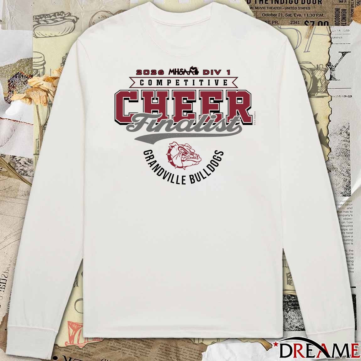 2026 MHSAA Competitive Cheer D1 Finalist Grandville Bulldogs t-shirt
