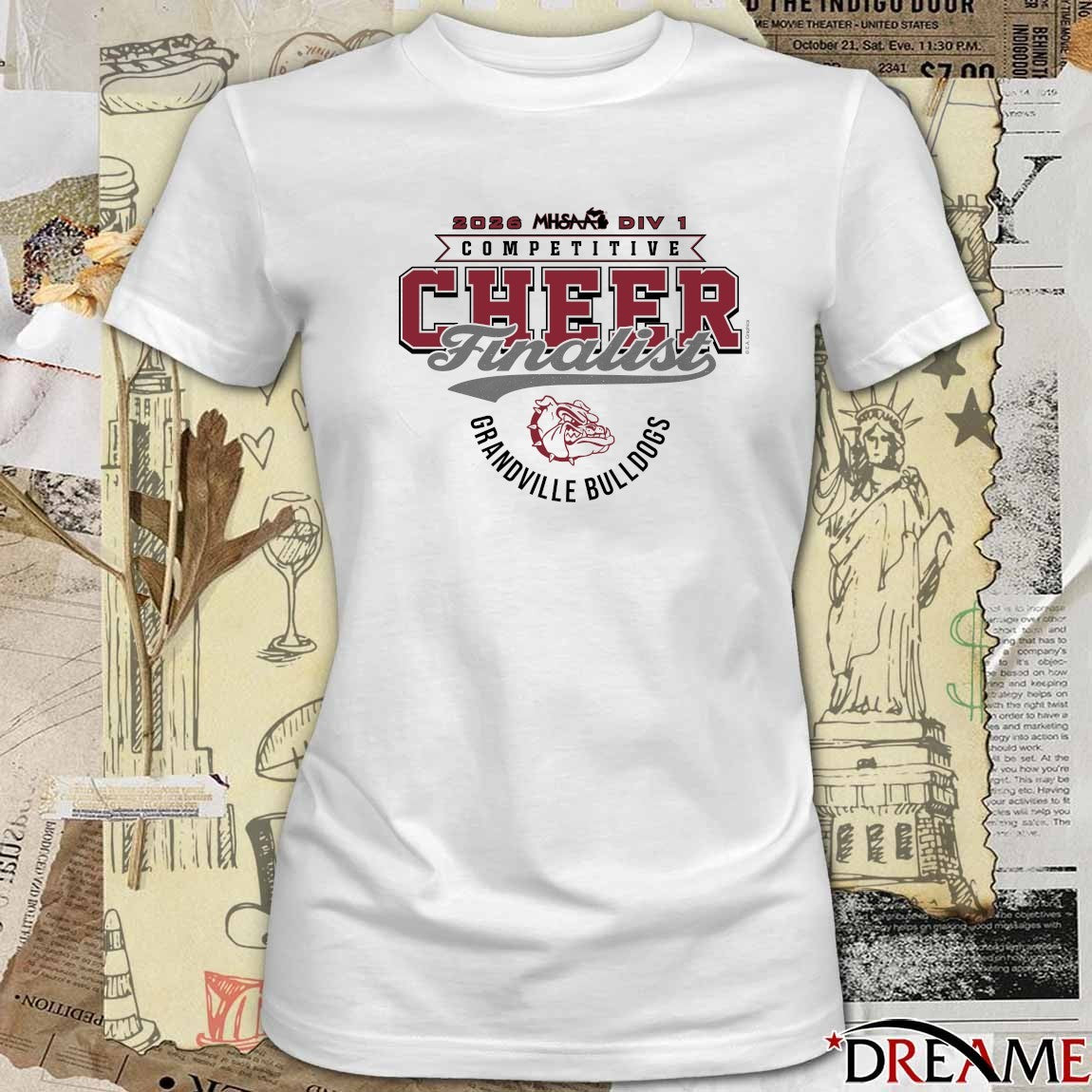 2026 MHSAA Competitive Cheer D1 Finalist Grandville Bulldogs t-shirt