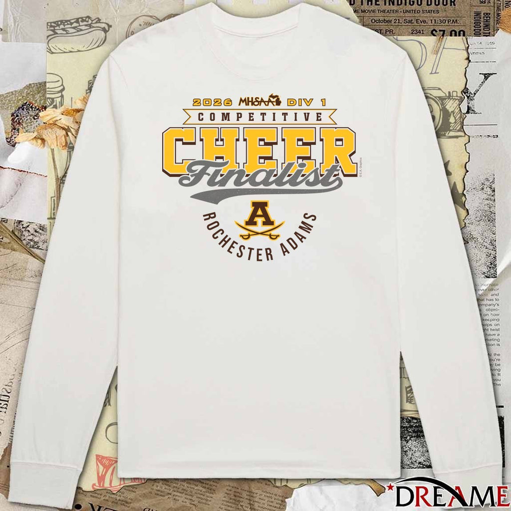 2026 MHSAA Competitive Cheer D1 Finalist Rochester Adams Highlanders t-shirt