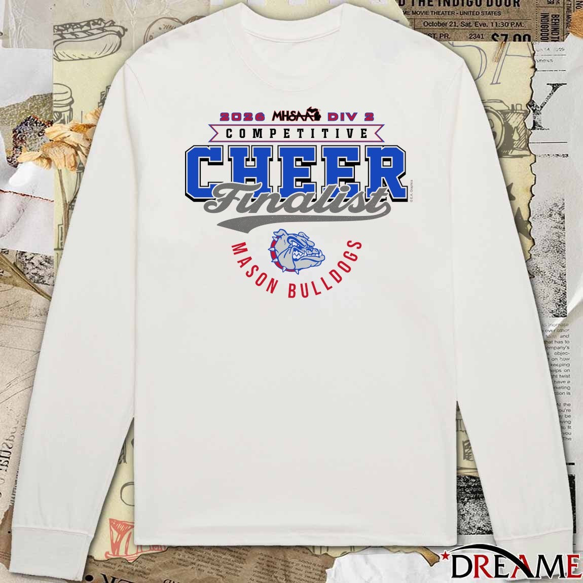 2026 MHSAA Competitive Cheer D2 Finalist Mason Bulldogs t-shirt