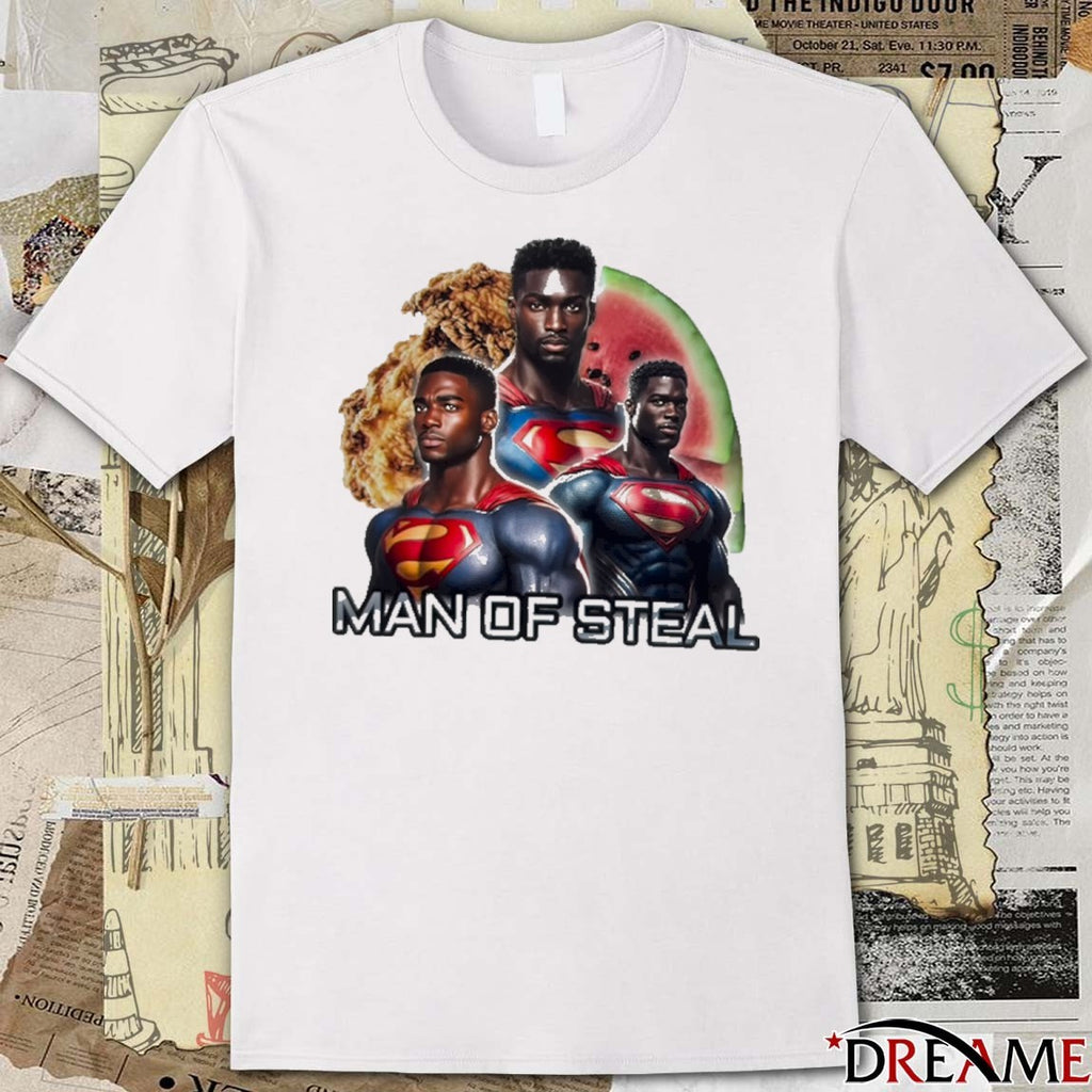 2026 Man of Steal Black Superman Characters Meme Bruhtees t-shirt